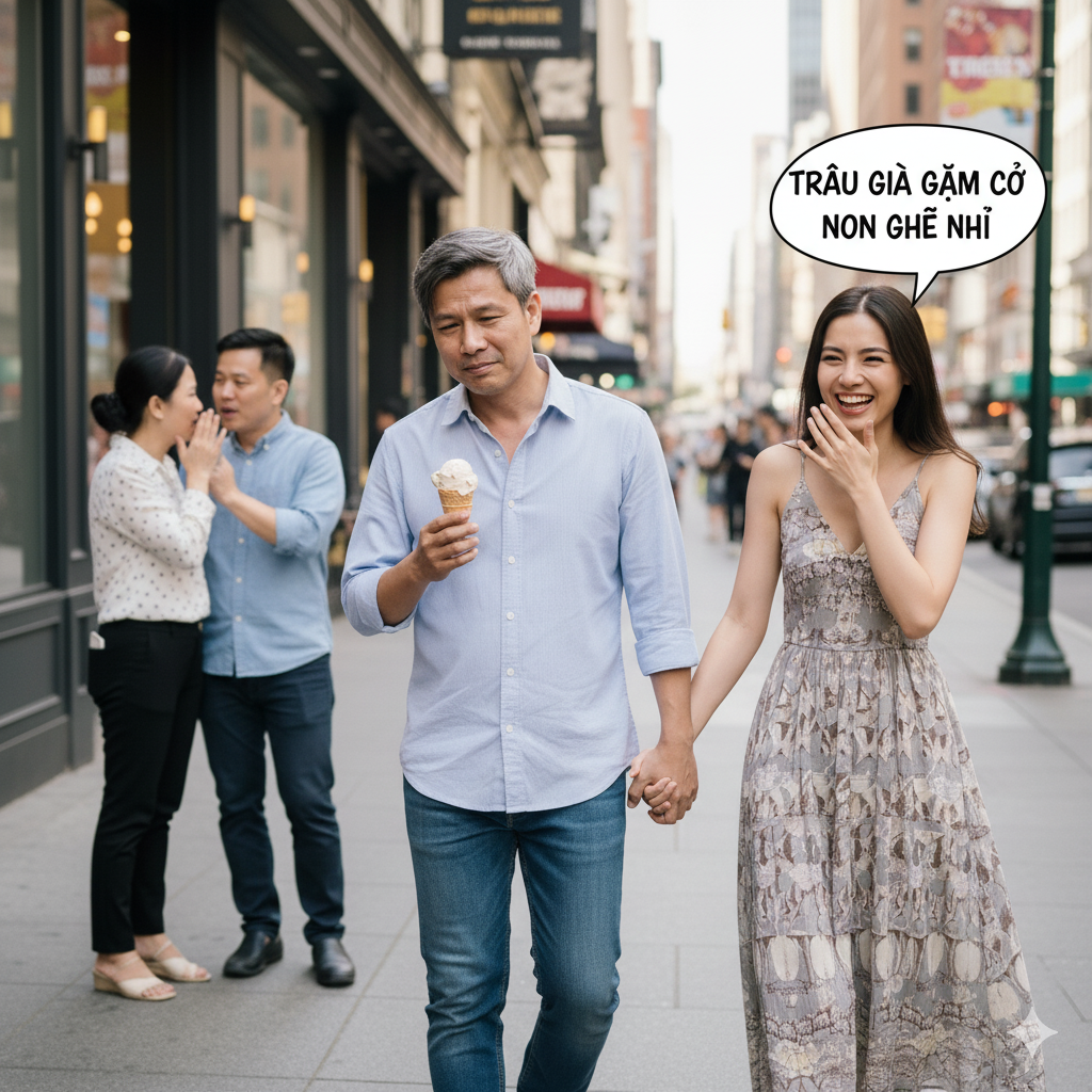 Cặp đôi chồng già vợ trẻ