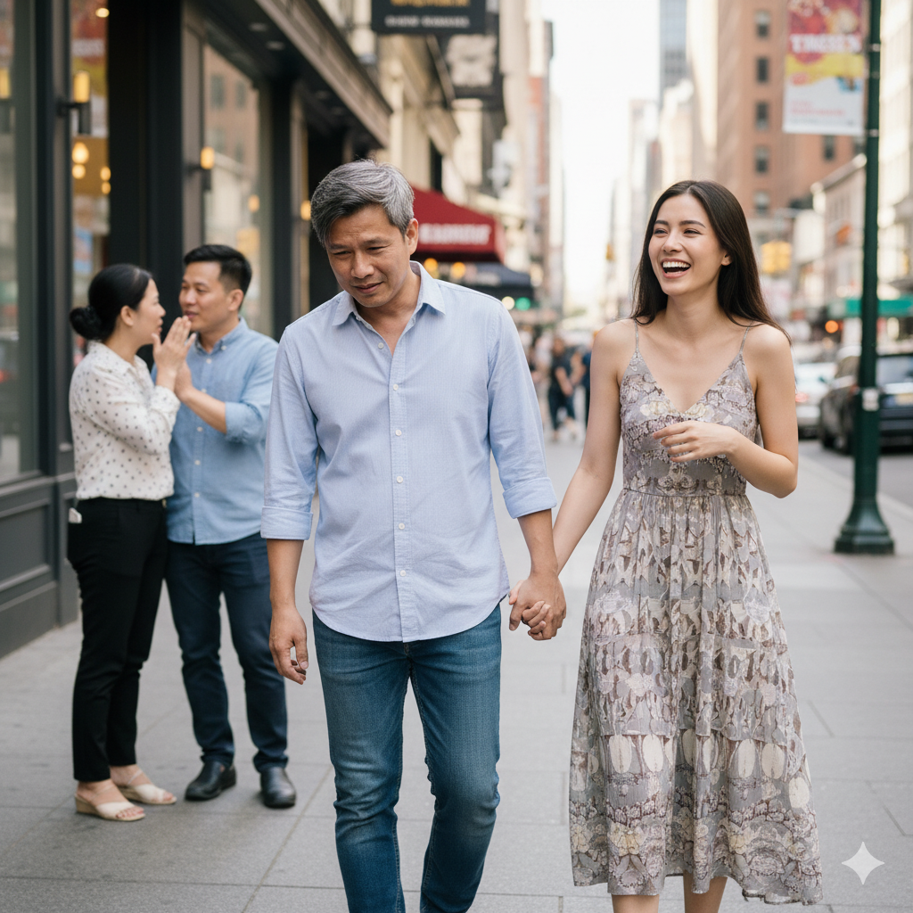 ông già u30 dạo phố cùng chị vợ xinh đẹp